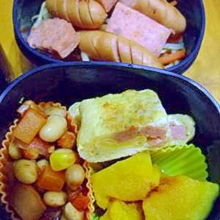 【残り物で】　簡単お弁当！